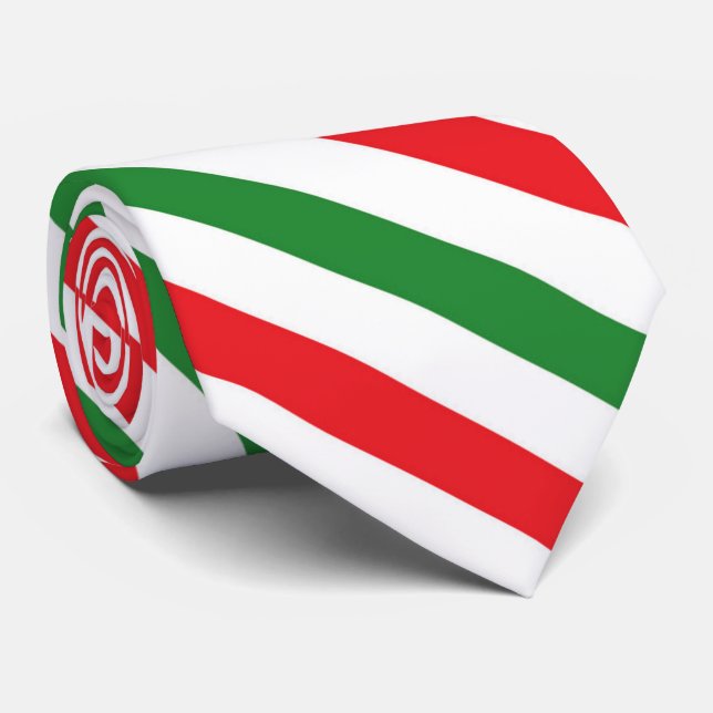 Cravate blanche verte rouge de rayure de Noël de (Roulé)