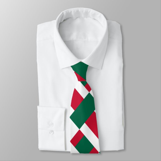 Cravate Blancs rouges et verts (Attaché)