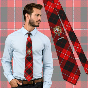 Cravate Blason de Clan Cunningham sur tartan