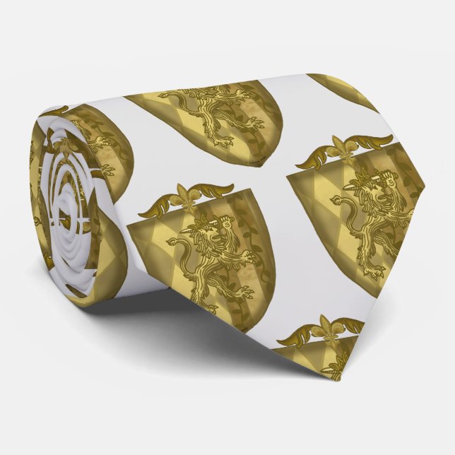 Cravate Blason de famille Lion Shield  (Roulé)