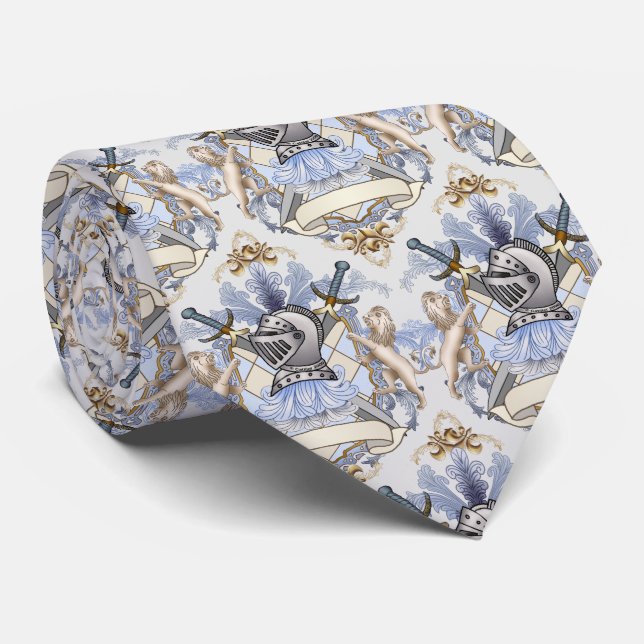 Cravate Blason de la famille Blue Knight  (Roulé)