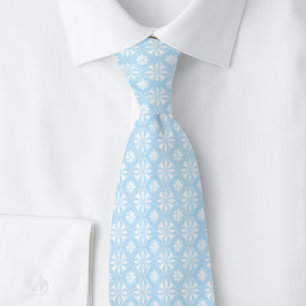 Cravate Bleu Bébé Géométrique Floral