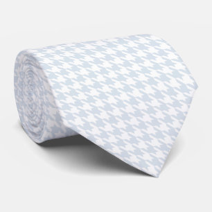 Cravate Bleu blanc Argent Petit Motif Houndstooth