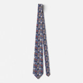Cravate bleu Bulldog français (Devant)
