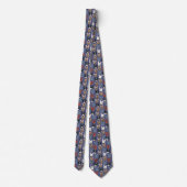 Cravate bleu Bulldog français (Dos)
