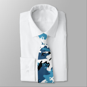 Cravate Bleu Camo d'hiver