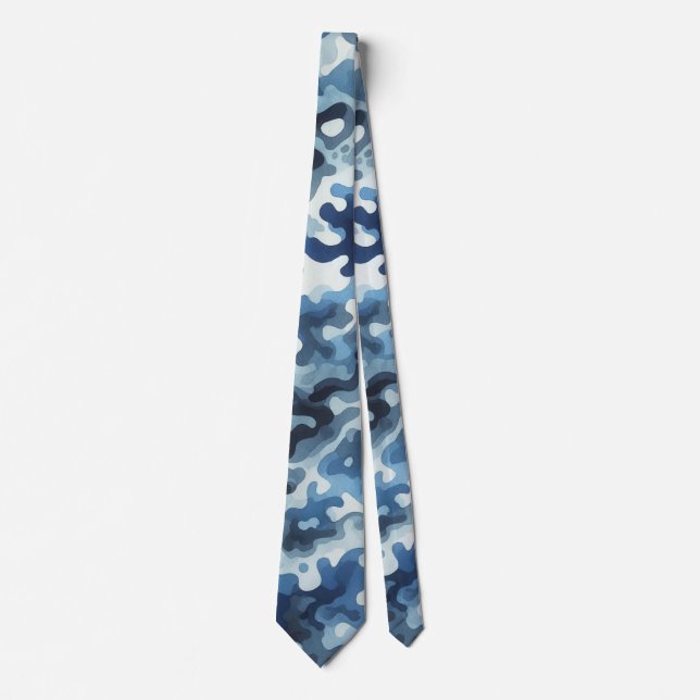 cravate bleu camouflage (Devant)