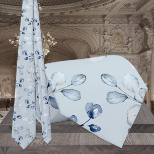 Cravate Bleu clair Eucalyptus Mariage de verdure