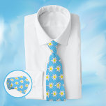 Cravate bleu clair Motif Edelweiss<br><div class="desc">Un joli cravate bleu clair avec le motif du doodle d'une jolie fleur edelweiss. Ce design est également disponible en rouge,  noir et vert clair. © ArianeC Illustrations-Tous droits réservés</div>