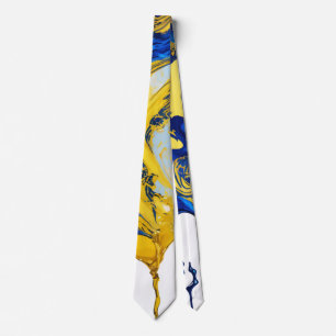 Cravate Bleu d'alcool à l'encre fumée Splash