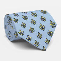 bleu de ciel Fleur-De-lis héraldique bilatéral