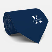 Bleu de la Ligue Ivy | Élégant Monogramme+Nom |Deu