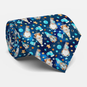 Cravate Bleu de Noël mignon Gnomes scandinaves