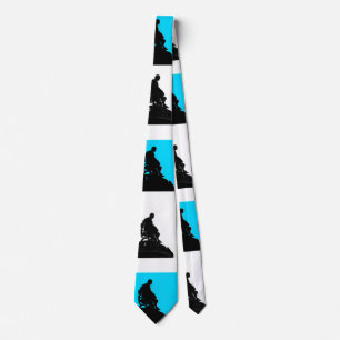 Cravate Bleu et blanc avec noir Shakespeare Silhouette