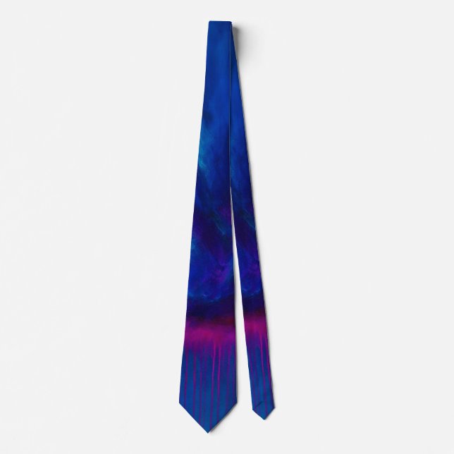 Cravate Bleu et Violet Abstrait (Devant)