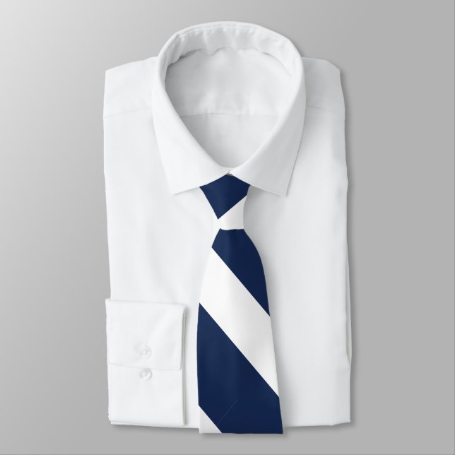 Cravate Bleu foncé et blanc de l'université (Attaché)