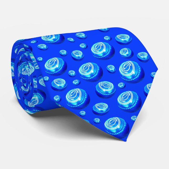Cravate Bleu Huile Peint Pelouse Bowls, (Roulé)