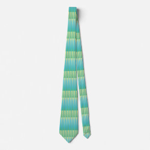 Cravate Bleu Jaune Vert Motif Rayé