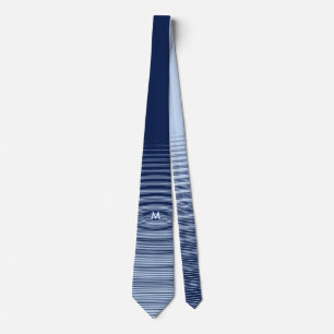 Cravate Bleu marine élégant sur vague graphique ondulée bl
