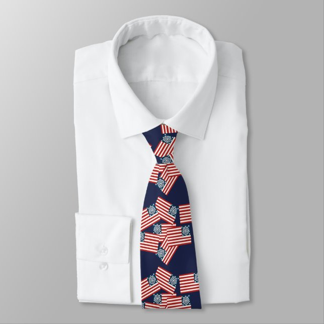 Cravate Bleu marine patriotique (Attaché)