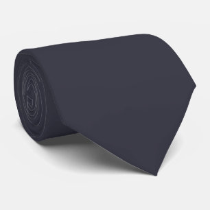 Cravate Bleu noir couleur solide impression, nuit polaire