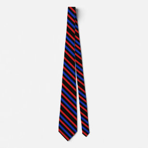 Cravate Bleu, noir et rouge