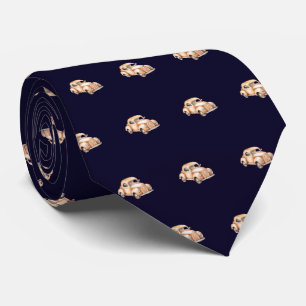 Cravate Bleu Nuit Motif Voiture Jouet Enfant Vintage