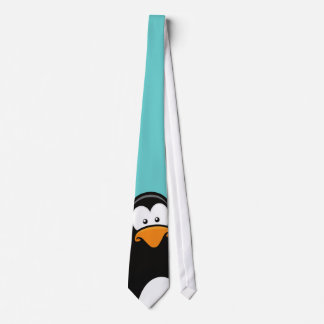 Cravate Bleu songeur Teal du pingouin |