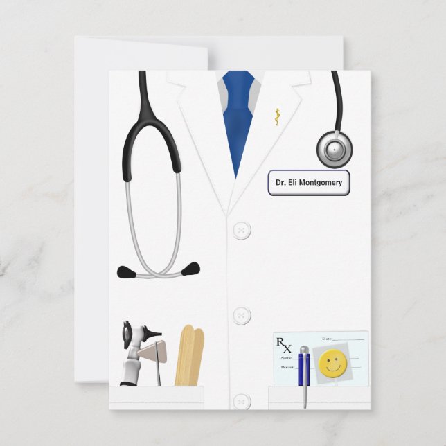 Cravate bleue Nouveau Docteur Faire-part (Devant)