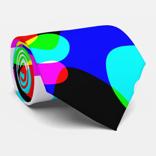 Cravate Blobs en plasma néon fluorescent rétro (Roulé)
