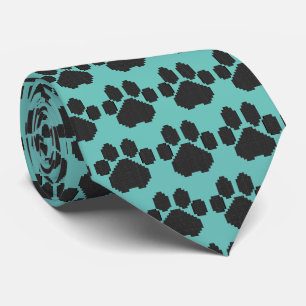 Cravate Blocs de construction d'empreintes de chien noir