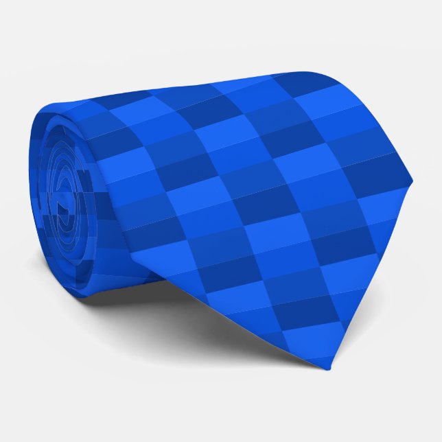 Cravate Blocs de couleur nuances bleues (Roulé)