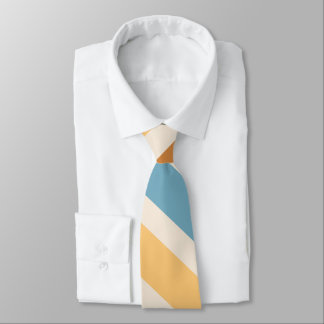Cravate Blue and Orange Diagonal Retro Stripes Groovy