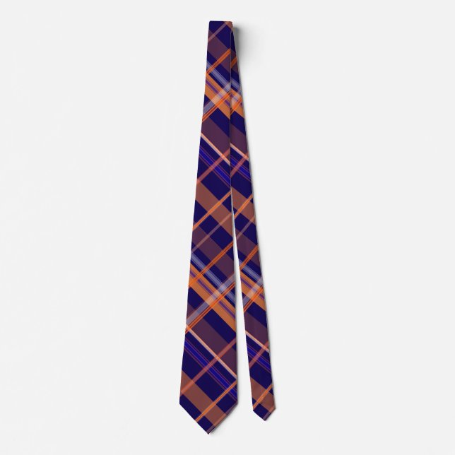 Cravate Blue and Orange Plaid Tie (Devant)