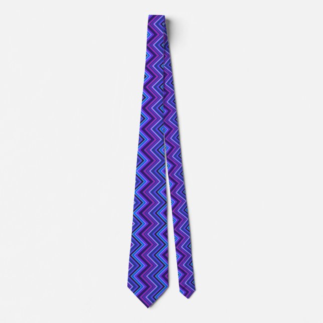 Cravate Blue and purple zigzag stripes (Devant)