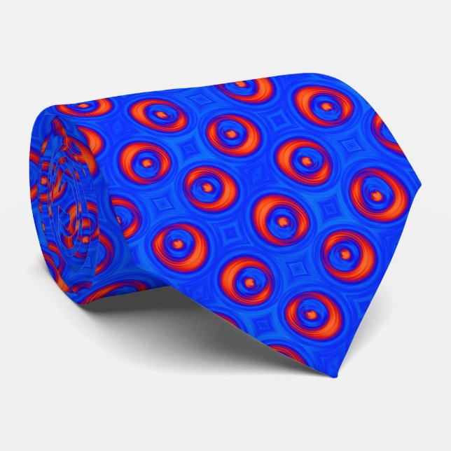 Cravate Blue and Red COOL pattern (Roulé)