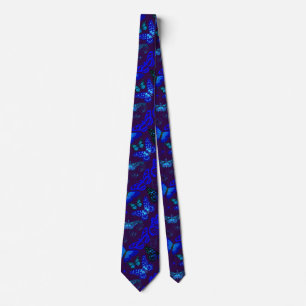 Cravate Blue Butteries Motif 2506. BG DPurple