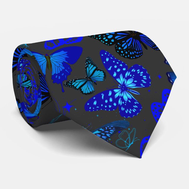 Cravate Blue Butteries Motif 2506. G gris D (Roulé)
