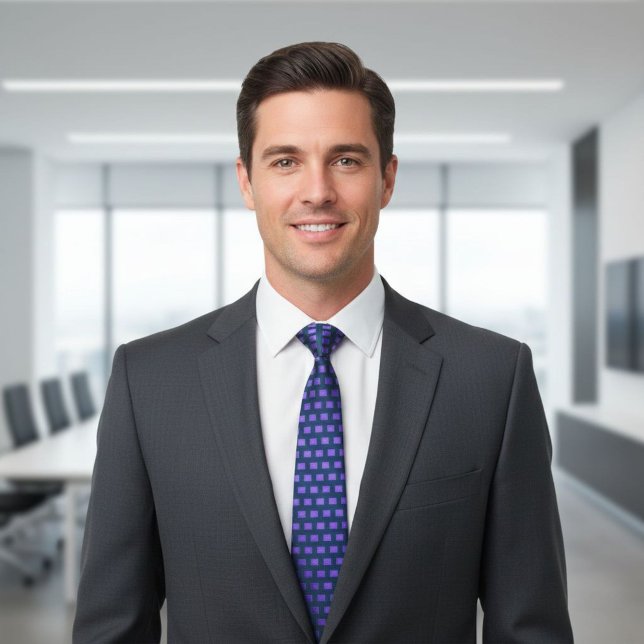 Cravate Blue check tie, Tie for formal events (Créateur téléchargé)