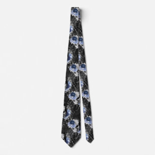 Cravate Blue Floral Skull Series Design 1