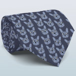 Cravate Blue French Bulldog<br><div class="desc">Un amusant petit motif bleu ou gris français Bulldog ou français sur un arrière - plan bleu. Idéal pour tous les amoureux de les chiens,  gardiens de chiens,  marcheurs de chiens et vétérinaires. Art original de Nic Squirrell.</div>
