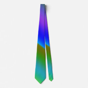 Cravate Blue green rainbow abstract texture pattern art t