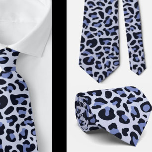 Cravate Blue Leopard Print Groomsmen Punk Rock Weddings Ne