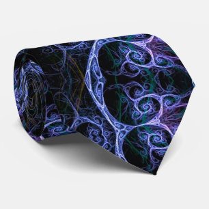 Cravate Blue & Pink Floral Fractal Pattern Tie