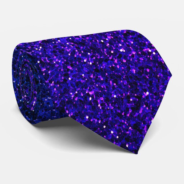 Cravate Blue Pink Glitter Abstract Birthday Wedding Gift (Roulé)