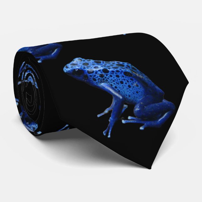 Cravate Blue Poison Dart Frog Neck Tie (Roulé)