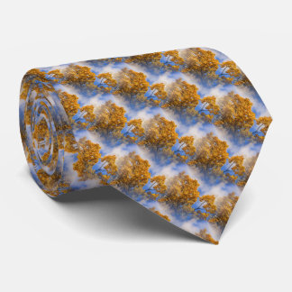 Cravate Blue Sky Automne Feuilles Nature Art