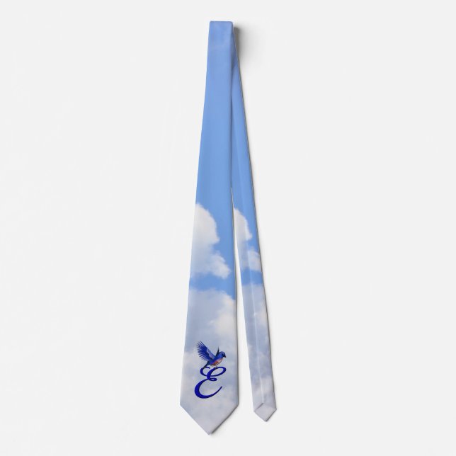 Cravate Bluebird Elegant Monogram Initiale E (Devant)