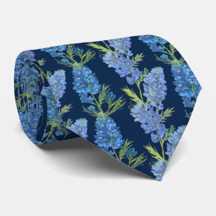 Cravate Bluebonnets Fleurs Bleues Texas Texan Floral