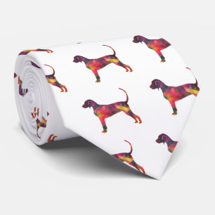 Cravate Bluetick Coonhound Dog Geometric Silhouette
